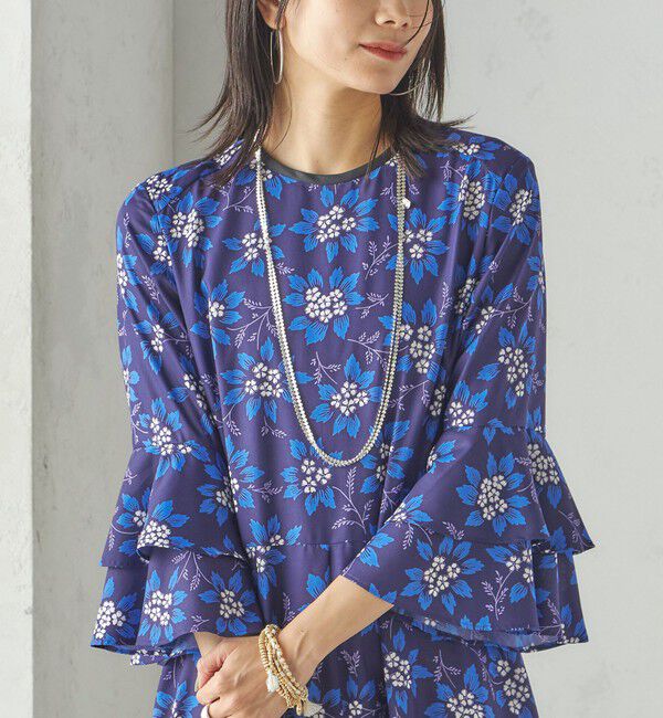 SHIPS for women「小泉里子コラボ:〈手洗い可能〉フラワー プリント ワンピース」|ワンピース|