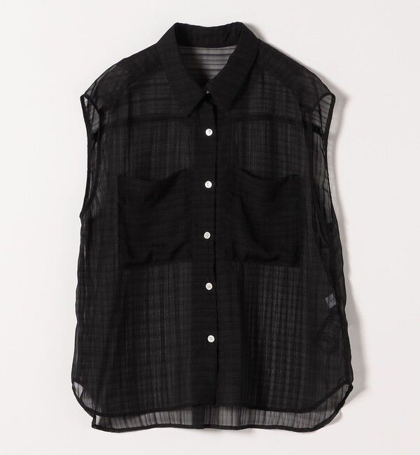 quaranciel「quaranciel:〈手洗い可能〉シアー チェック ノースリーブ シャツ」|シャツ・ブラウス|