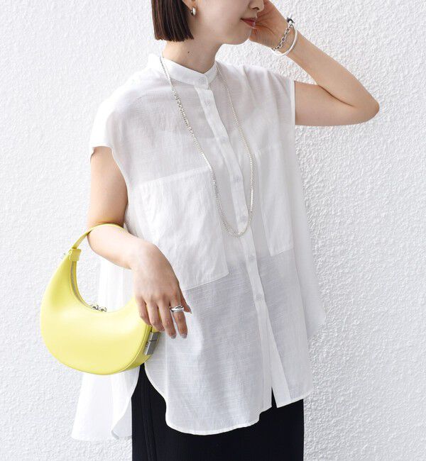 SHIPS for women「【WEB限定】〈手洗い可能〉サイド ボタン バック レイヤード ブラウス」|シャツ・ブラウス|