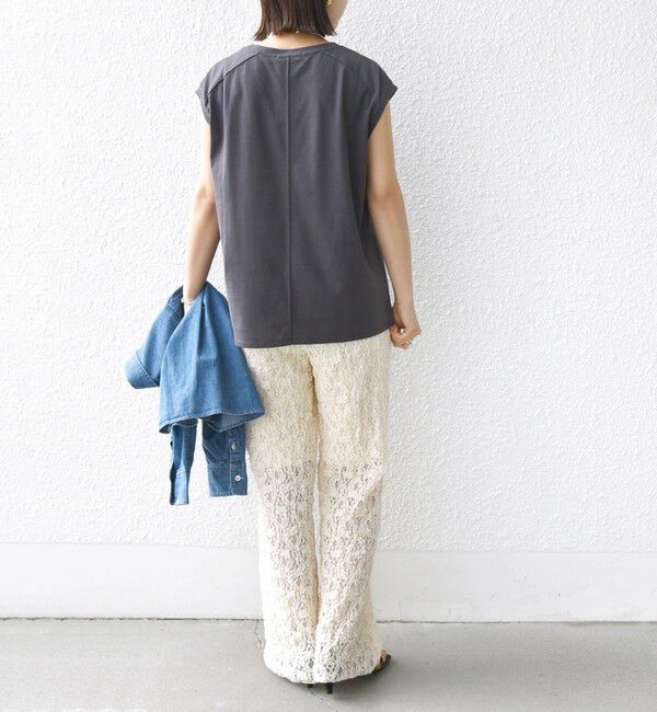 SHIPS for women「プラチナ ヴェール フレンチ スリーブ TEE」|Tシャツ・カットソー|