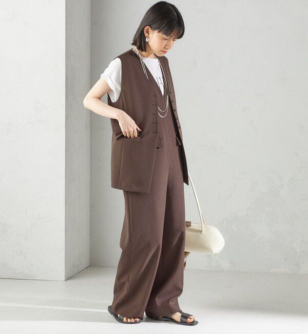 SHIPS for women「〈手洗い可能〉ハイカウント ダブルクロス ジレ」|ベスト・ジレ|