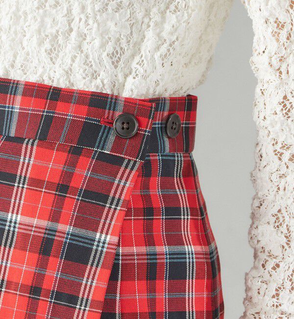 SHIPS for women「チェック プリーツ 巻き スカート」|スカート|