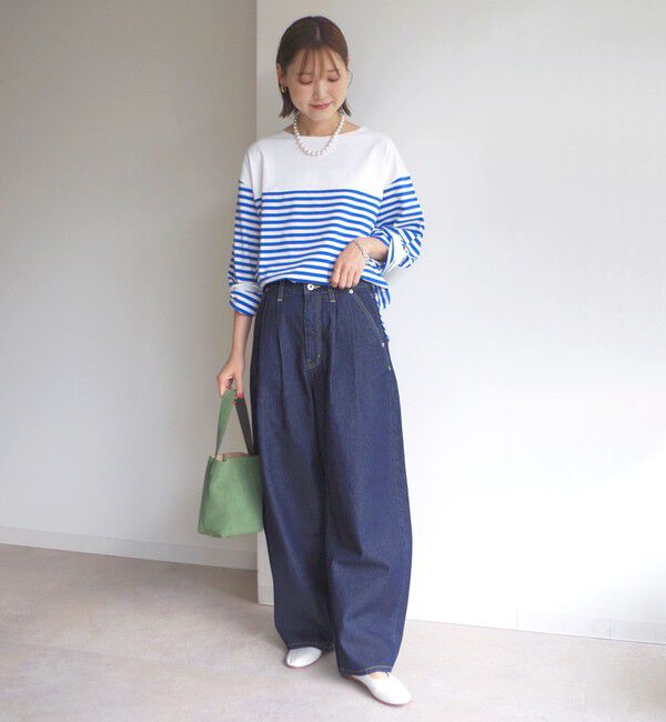 SHIPS for women「〈洗濯機可能〉2タック カーブ デニム パンツ」|デニム|