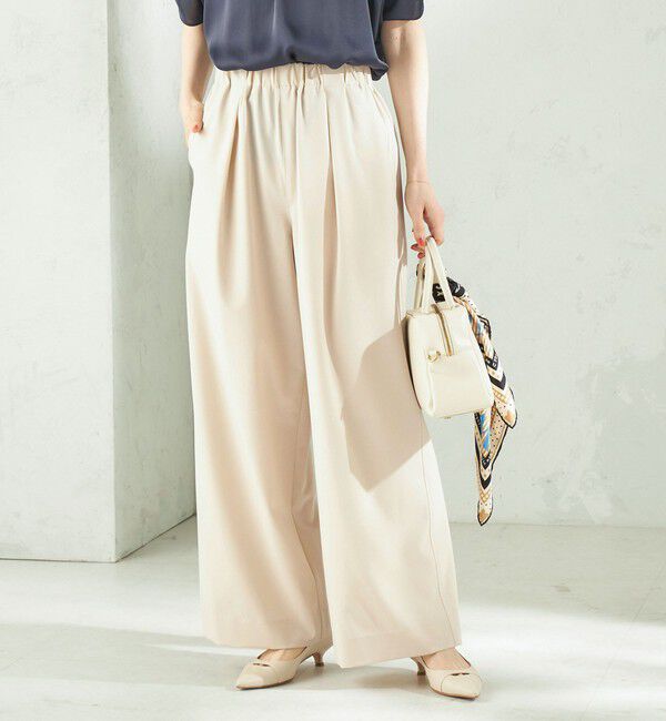 SHIPS for women「〈洗濯機可能〉ストレッチ ツイル イージー タック パンツ」|その他|