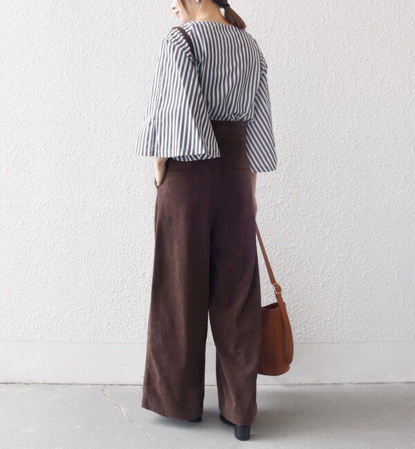 SHIPS any「SHIPS any:〈手洗い可能〉コーデュロイ サスペンダー付 ハイウエスト ワイド パンツ」|その他|