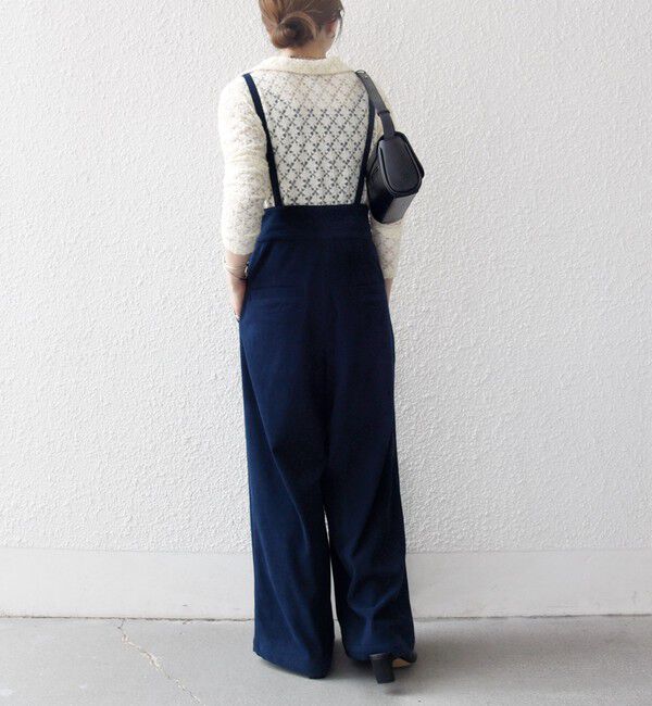 SHIPS any「SHIPS any:〈手洗い可能〉コーデュロイ サスペンダー付 ハイウエスト ワイド パンツ」|その他|