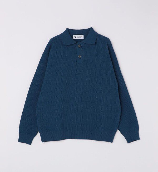 SHIPS「City Ambient Products:〈手洗い可能〉ポリエステル メッシュ ニット ポロ ロングスリーブ」|ニット・セーター|