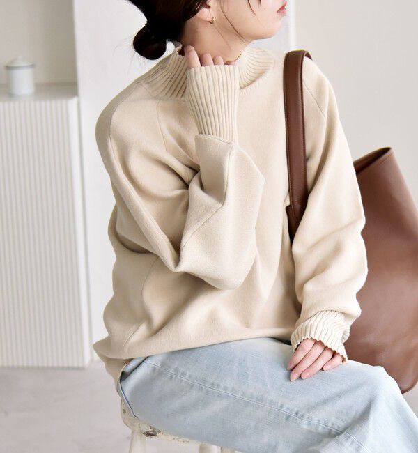 quaranciel「quaranciel:〈洗濯機可能〉タートルネック ラグラン ロングリブ ニット プルオーバー」|ニット・セーター|