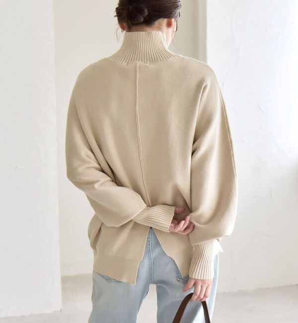 quaranciel「quaranciel:〈洗濯機可能〉タートルネック ラグラン ロングリブ ニット プルオーバー」|ニット・セーター|