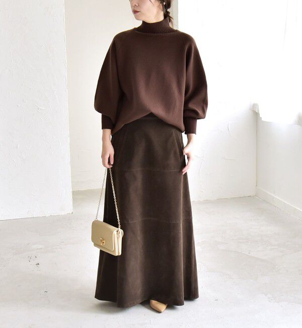 quaranciel「quaranciel:〈洗濯機可能〉タートルネック ラグラン ロングリブ ニット プルオーバー」|ニット・セーター|