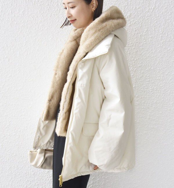 SHIPS for women「【WEB限定】2WAY フェイクファー 中綿 ブルゾン」|ブルゾン・スタジャン|オフホワイト