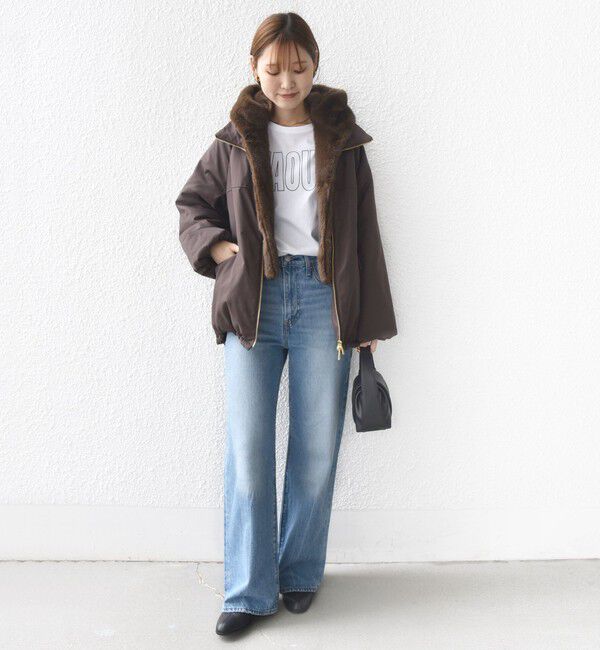 SHIPS for women「【WEB限定】2WAY フェイクファー 中綿 ブルゾン」|ブルゾン・スタジャン|