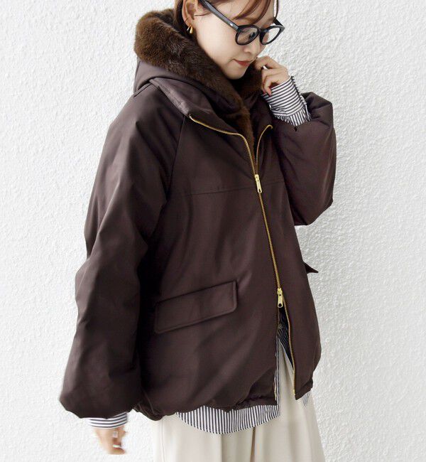 SHIPS for women「【WEB限定】2WAY フェイクファー 中綿 ブルゾン」|ブルゾン・スタジャン|