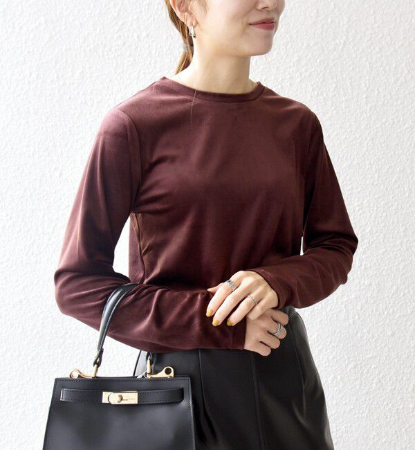 SHIPS any「SHIPS any:〈洗濯機可能〉ポリエステル ベロア 2way ヘンリーネック プルオーバー」|Tシャツ・カットソー|