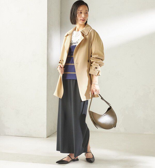 SHIPS for women「〈撥水加工〉バック ギャザー ドロスト ミディ丈 トレンチ コート」|トレンチコート|