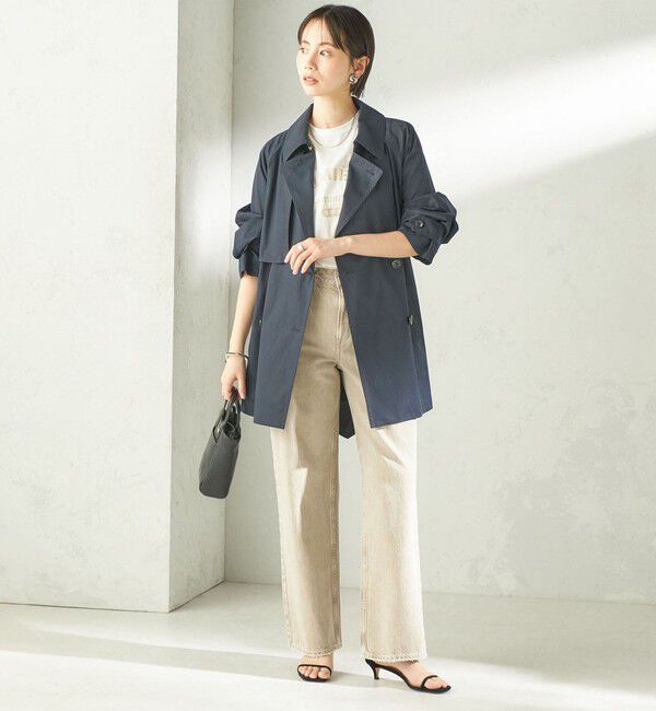 SHIPS for women「〈撥水加工〉バック ギャザー ドロスト ミディ丈 トレンチ コート」|トレンチコート|