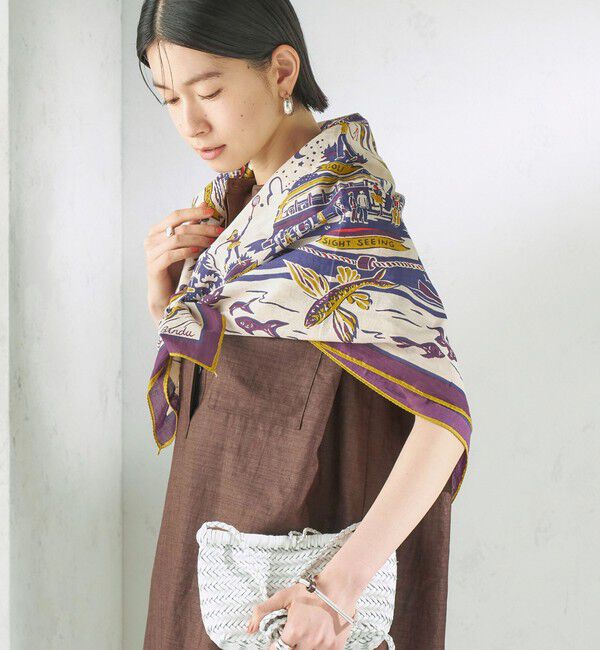 SHIPS for women「《一部追加予約》BINDU: スカーフ 100&times;100」|バンダナ・スカーフ|ナチュラル