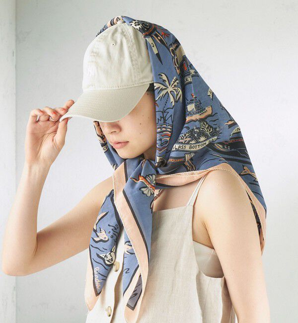 SHIPS for women「《一部追加予約》BINDU: スカーフ 100&times;100」|バンダナ・スカーフ|ブルー系