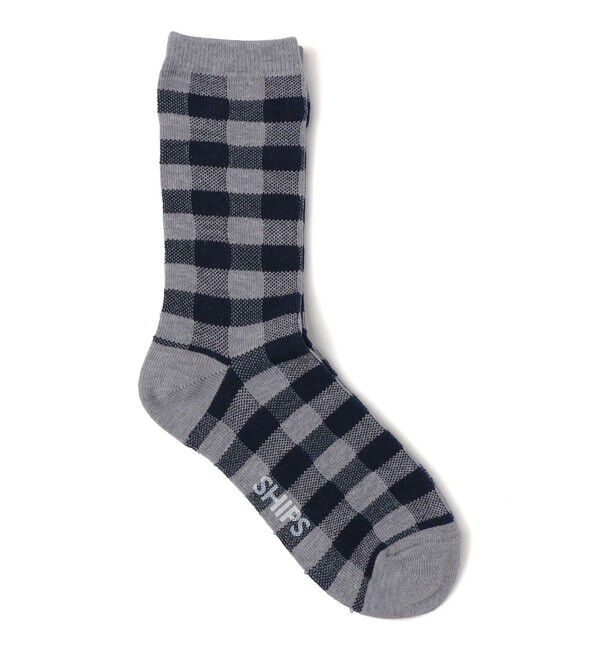 SHIPS KIDS「SHIPS KIDS:チェック ソックス」|ソックス|ライトグレー