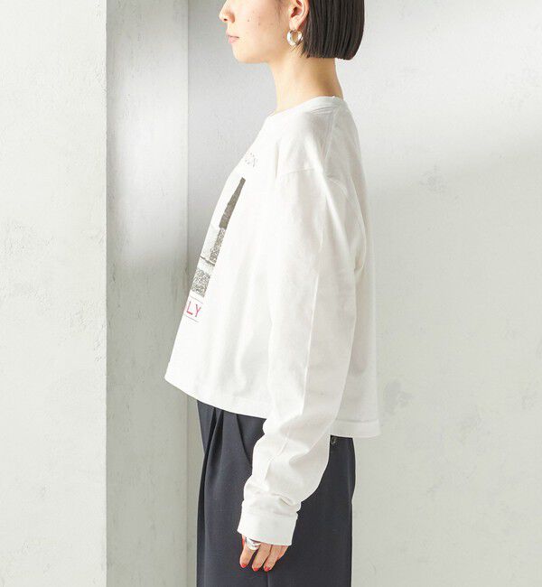 SHIPS for women「【SHIPS別注】Odub: フォト プリント クロップド ロングスリーブ TEE」|Tシャツ・カットソー|