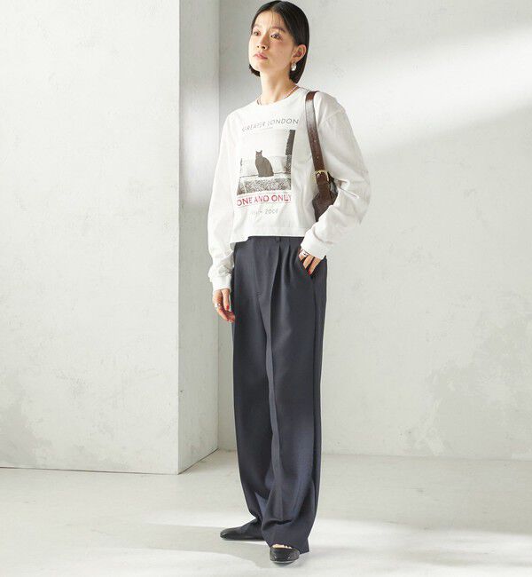 SHIPS for women「【SHIPS別注】Odub: フォト プリント クロップド ロングスリーブ TEE」|Tシャツ・カットソー|