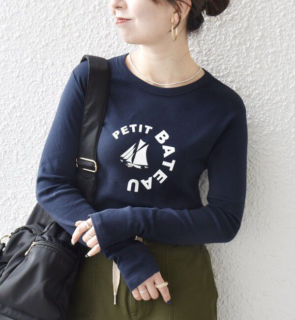 SHIPS any「【SHIPS any別注】PETIT BATEAU: プリント ロン TEE」|Tシャツ・カットソー|