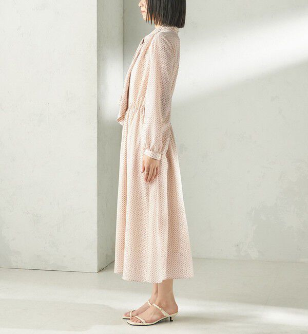 SHIPS for women「〈手洗い可能〉2WAY プリント タイ 長袖 ワンピース」|ワンピース|