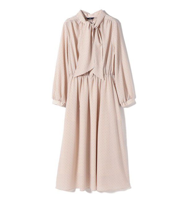 SHIPS for women「〈手洗い可能〉2WAY プリント タイ 長袖 ワンピース」|ワンピース|