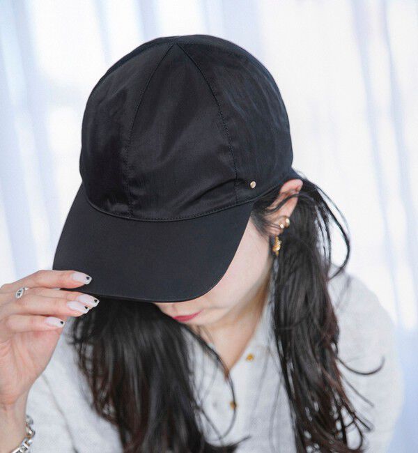 quaranciel「quaranciel:〈UVカット/接触冷感/撥水加工/手洗い可能〉ラスター キャップ」|キャップ・キャスケット|ブラック