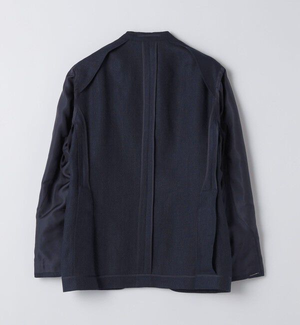 SHIPS「SHIPS: Lanificio di Pray ヘリンボーン ネイビー ジャケット」|テーラードジャケット|