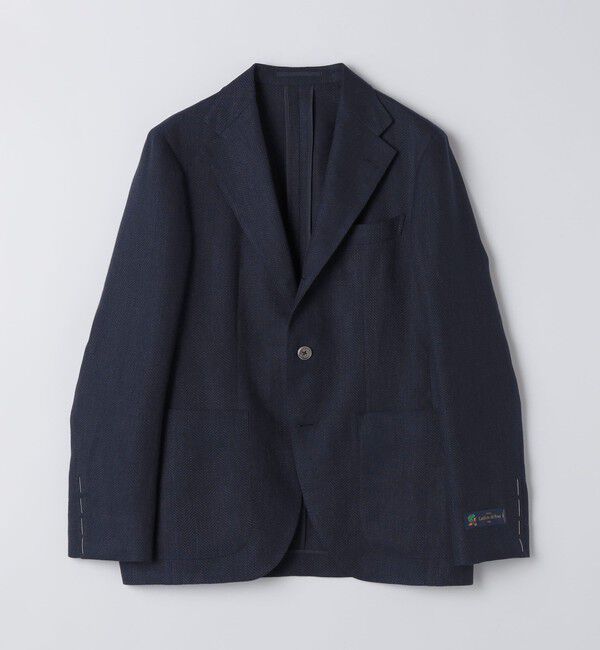 SHIPS「SHIPS: Lanificio di Pray ヘリンボーン ネイビー ジャケット」|テーラードジャケット|
