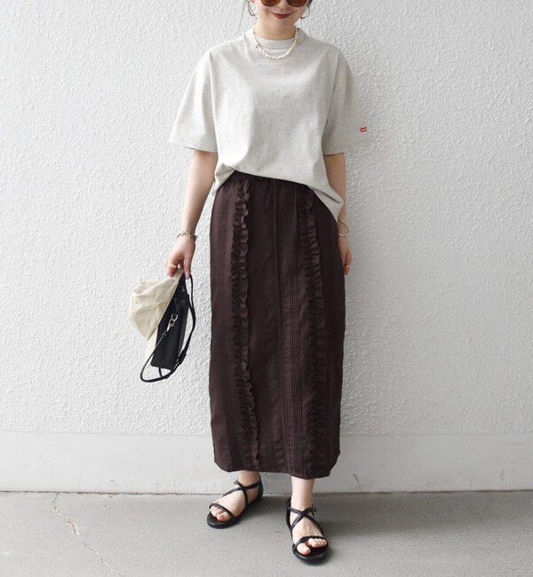 SHIPS any「SHIPS any:〈手洗い可能〉リネンミックス Iライン フリル イージー スカート」|スカート|