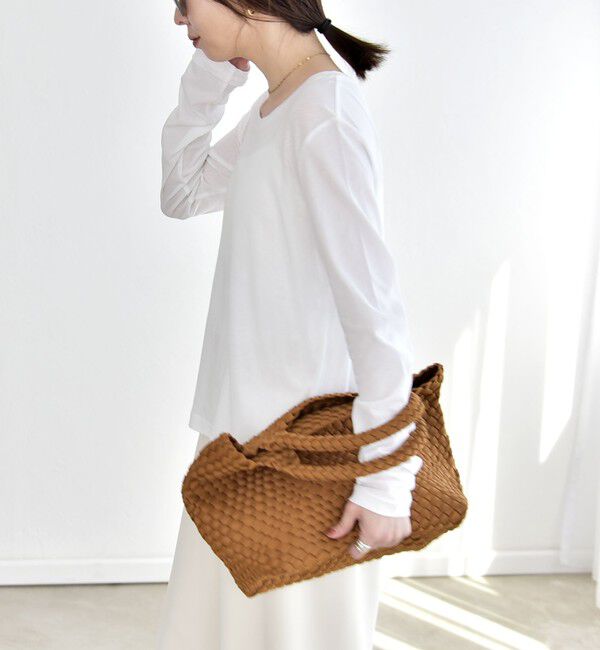 quaranciel「quaranciel:〈接触冷感/手洗い可能〉シアー コットン クルーネック ロンTEE」|Tシャツ・カットソー|