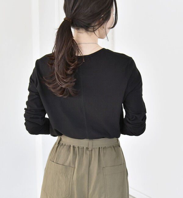 quaranciel「quaranciel:〈接触冷感/手洗い可能〉シアー コットン クルーネック ロンTEE」|Tシャツ・カットソー|