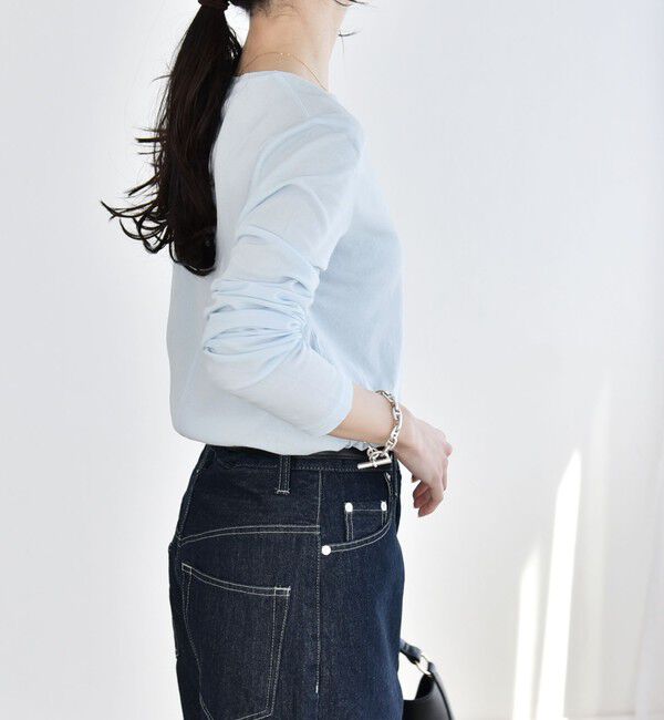 quaranciel「quaranciel:〈接触冷感/手洗い可能〉シアー コットン クルーネック ロンTEE」|Tシャツ・カットソー|