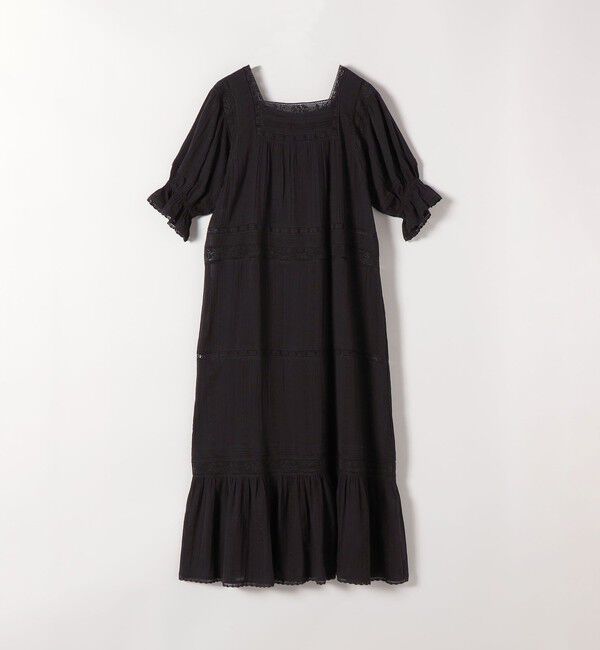 SHIPS any「《予約》SHIPS any:〈洗濯機可能〉コットン ミックス レース 切り替え ギャザー ワンピース」|ワンピース|