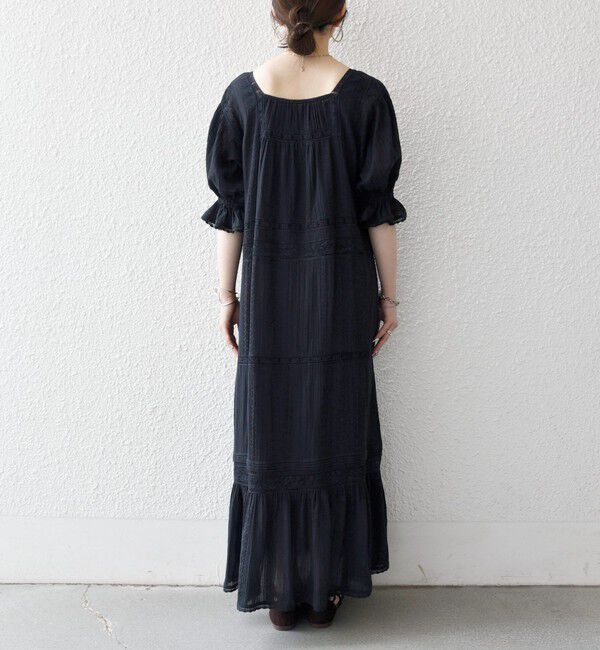 SHIPS any「《予約》SHIPS any:〈洗濯機可能〉コットン ミックス レース 切り替え ギャザー ワンピース」|ワンピース|