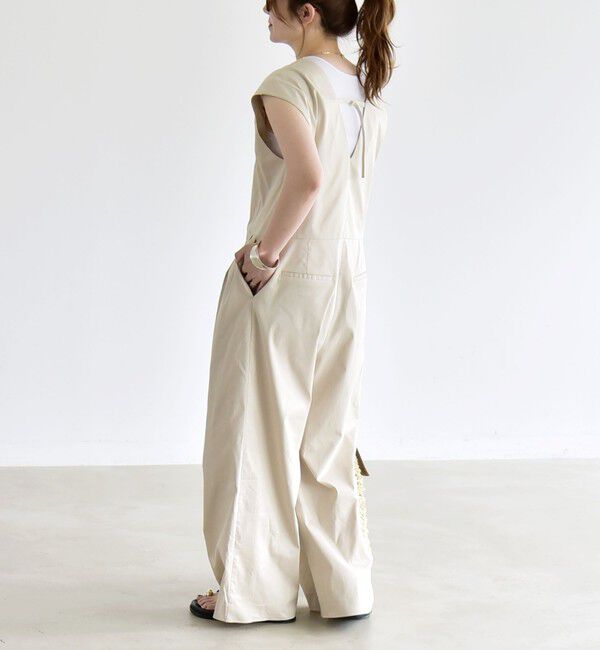 quaranciel「quaranciel:〈洗濯機可能〉Vネック ワイド オールインワン」|オールインワン|