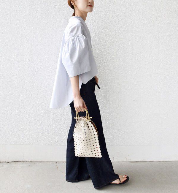 SHIPS for women「《予約》〈手洗い可能〉バック フレア 袖 ギャザー スキッパー ブラウス」|シャツ・ブラウス|