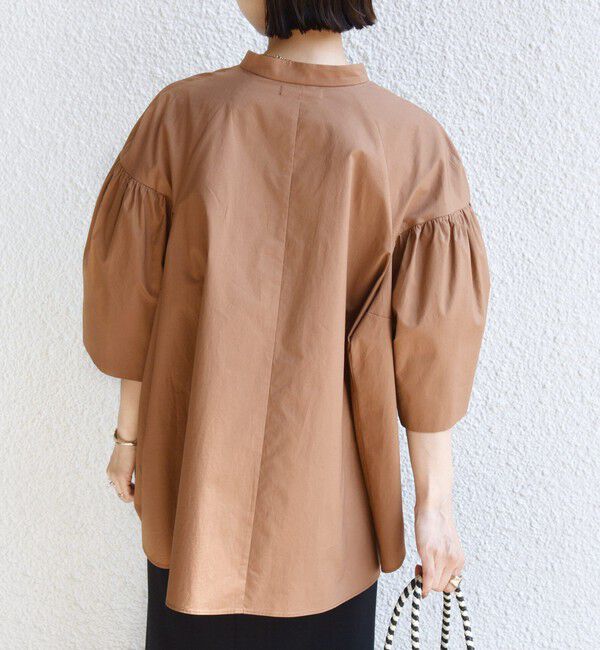 SHIPS for women「《予約》〈手洗い可能〉バック フレア 袖 ギャザー スキッパー ブラウス」|シャツ・ブラウス|