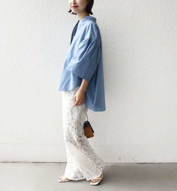 SHIPS for women「《予約》〈手洗い可能〉バック フレア 袖 ギャザー スキッパー ブラウス」|シャツ・ブラウス|