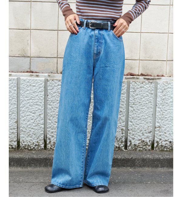 OUTDOOR PRODUCTS Usual Things「追4 ULTデニムハイライズルーズ5PKT」|デニム|ブルー A