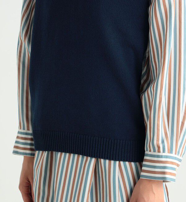 BACCA「カラーコットン Vネックニットプルオーバー」|ニット・セーター|