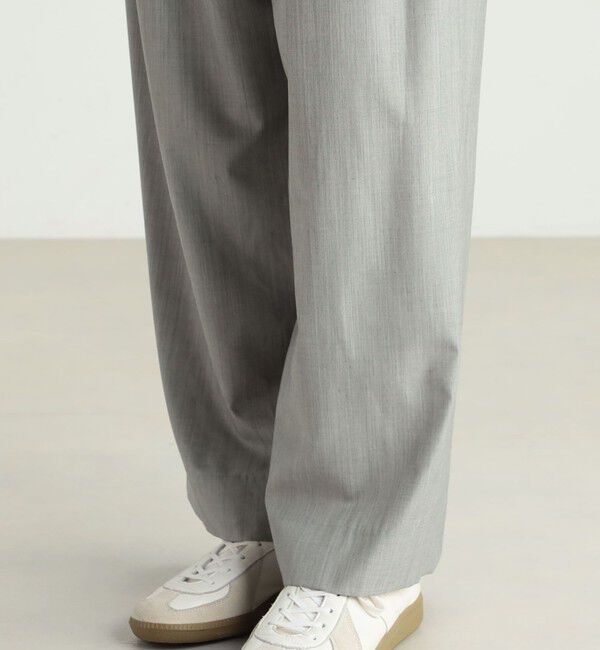 BACCA「ヘアライン タックワイドパンツ」|チノ|