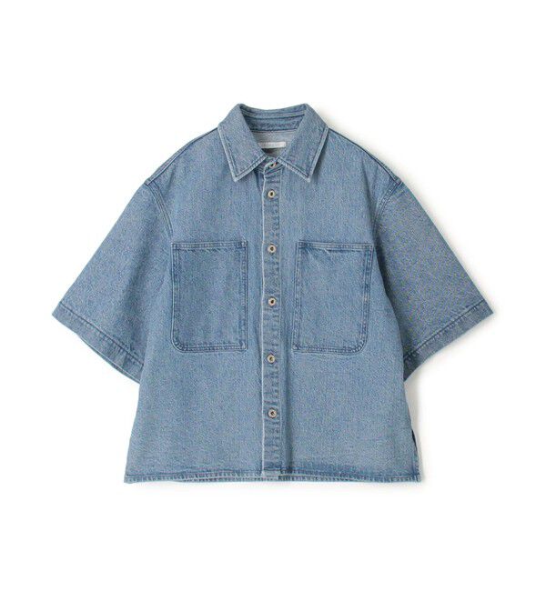 GALERIE VIE「ハイツイストデニム オーバーシャツ」|シャツ・ブラウス|63 ライトブルー