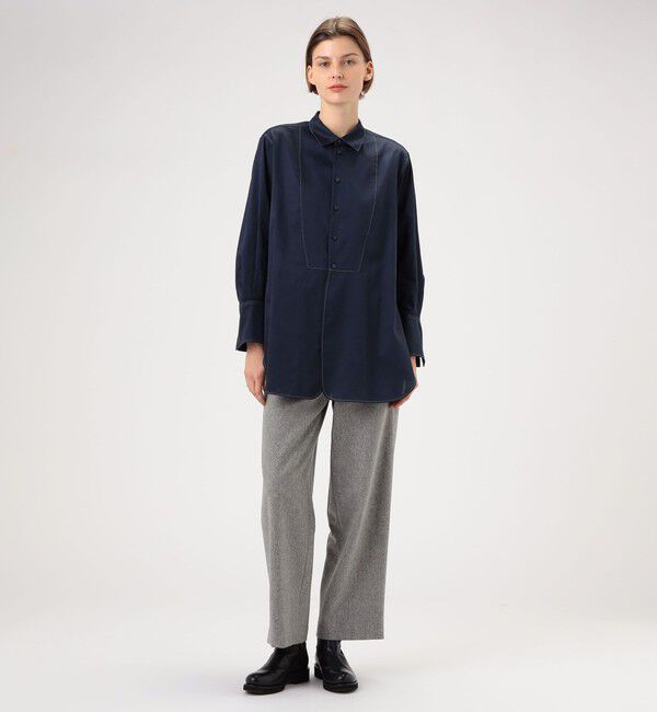 MACPHEE「コットンサティーン チュニックシャツ」|シャツ・ブラウス|