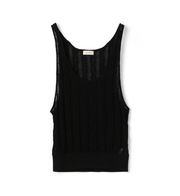 DES PRES「コットンストレッチ　エアリーニットタンクトップ」|ニット・セーター|19 ブラック
