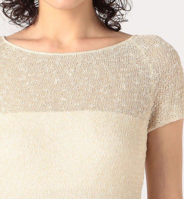 DES PRES「グリッターコットン ショートスリーブプルオーバー」|ニット・セーター|