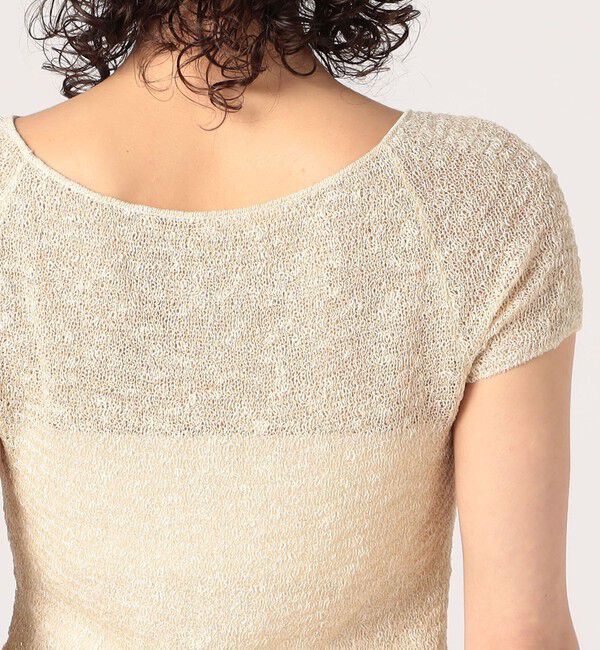 DES PRES「グリッターコットン ショートスリーブプルオーバー」|ニット・セーター|