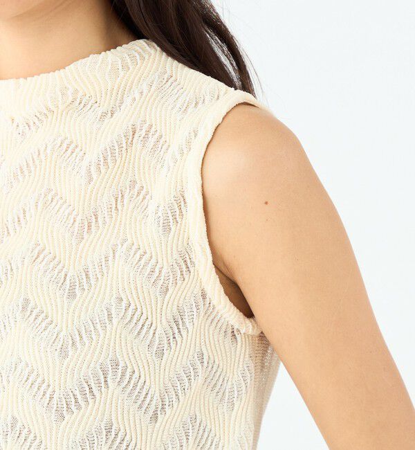 MACPHEE「タックステッチ ノースリーブプルオーバー」|ニット・セーター|